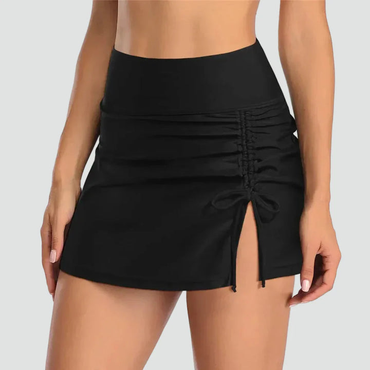 Axelle | Jupe de Bain Femme Courte Taille Haute Fendue