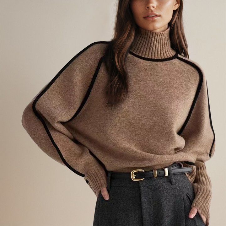Axelle | Pull Col Roulé Femme Manches Longues Ample