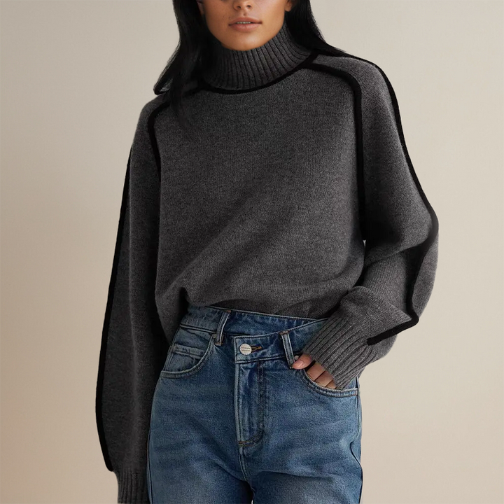 Axelle | Pull Col Roulé Femme Manches Longues Ample