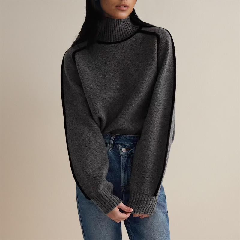 Axelle | Pull Col Roulé Femme Manches Longues Ample