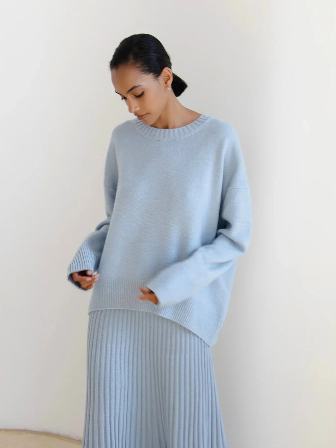 Axelle | Pull Oversize Noir Col Rond Femme