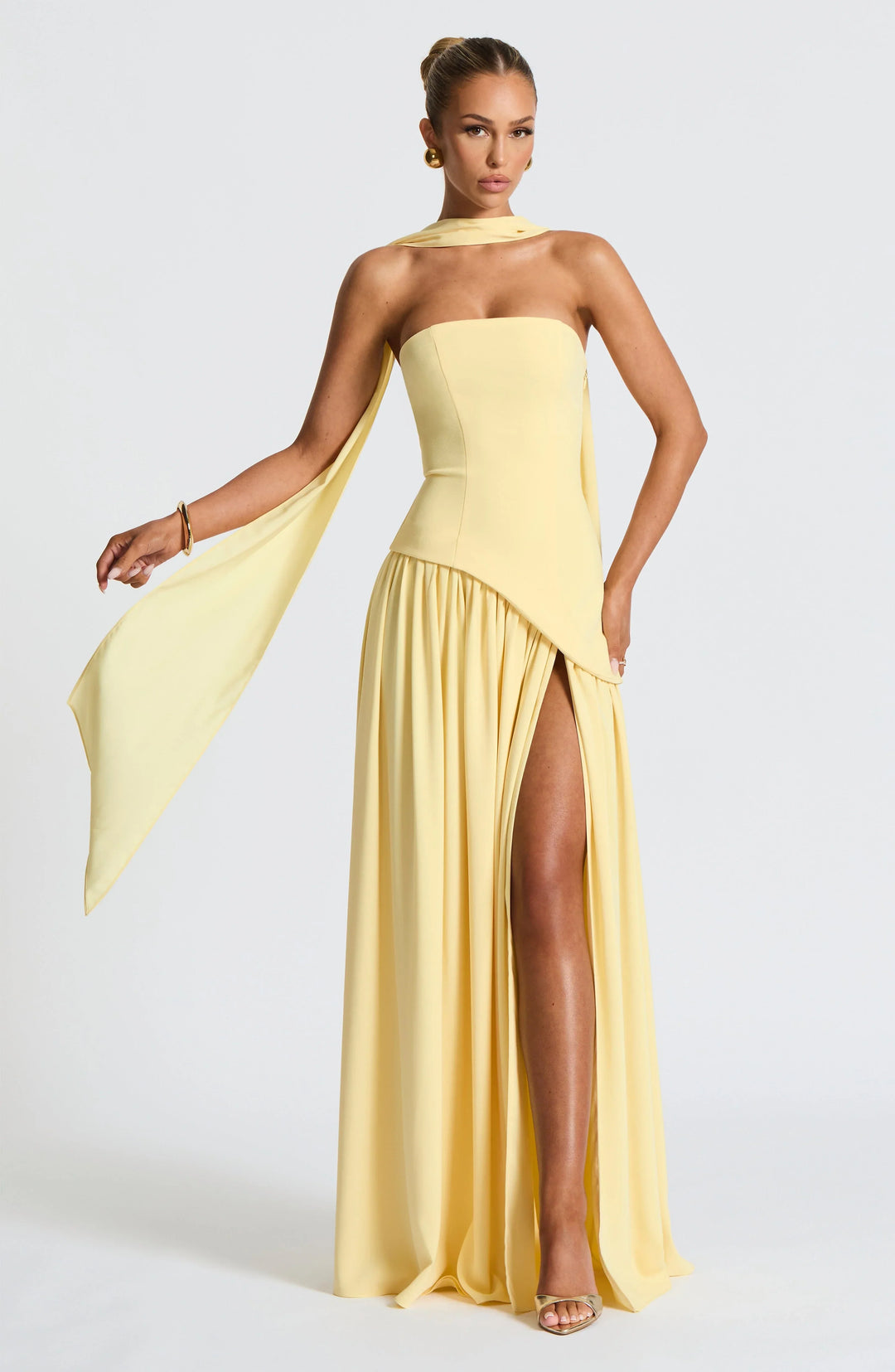 Axelle | Robe de Soirée Maxi Bustier Fendue