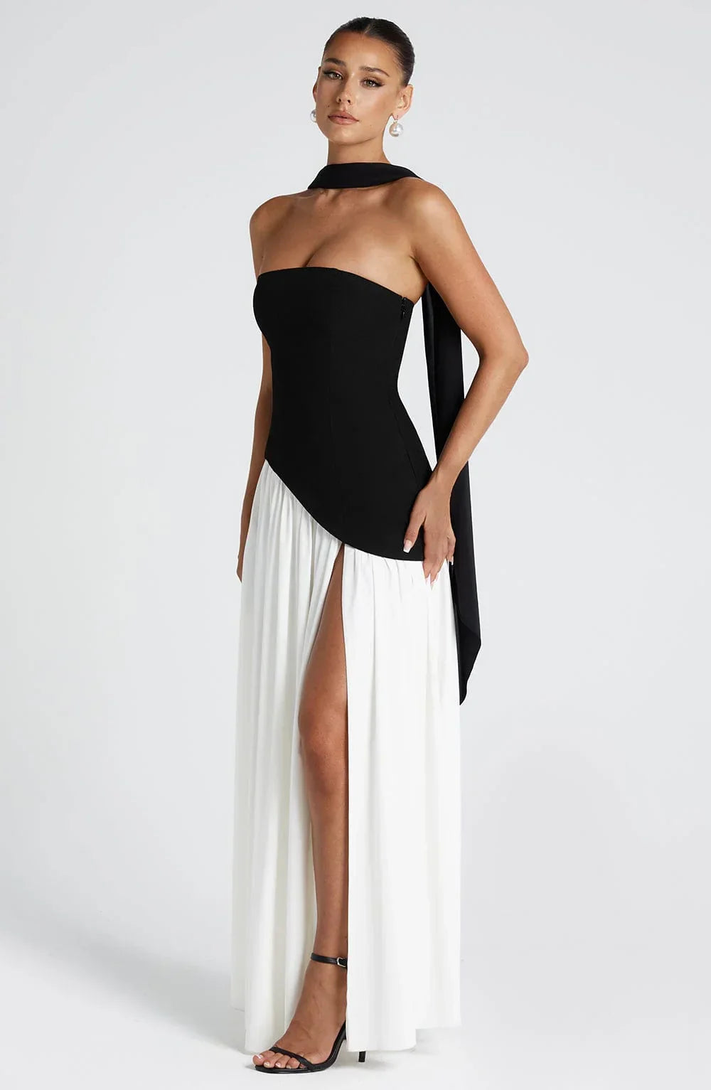 Axelle | Robe de Soirée Maxi Bustier Fendue