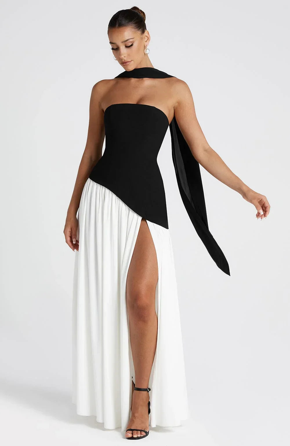 Axelle | Robe de Soirée Maxi Bustier Fendue