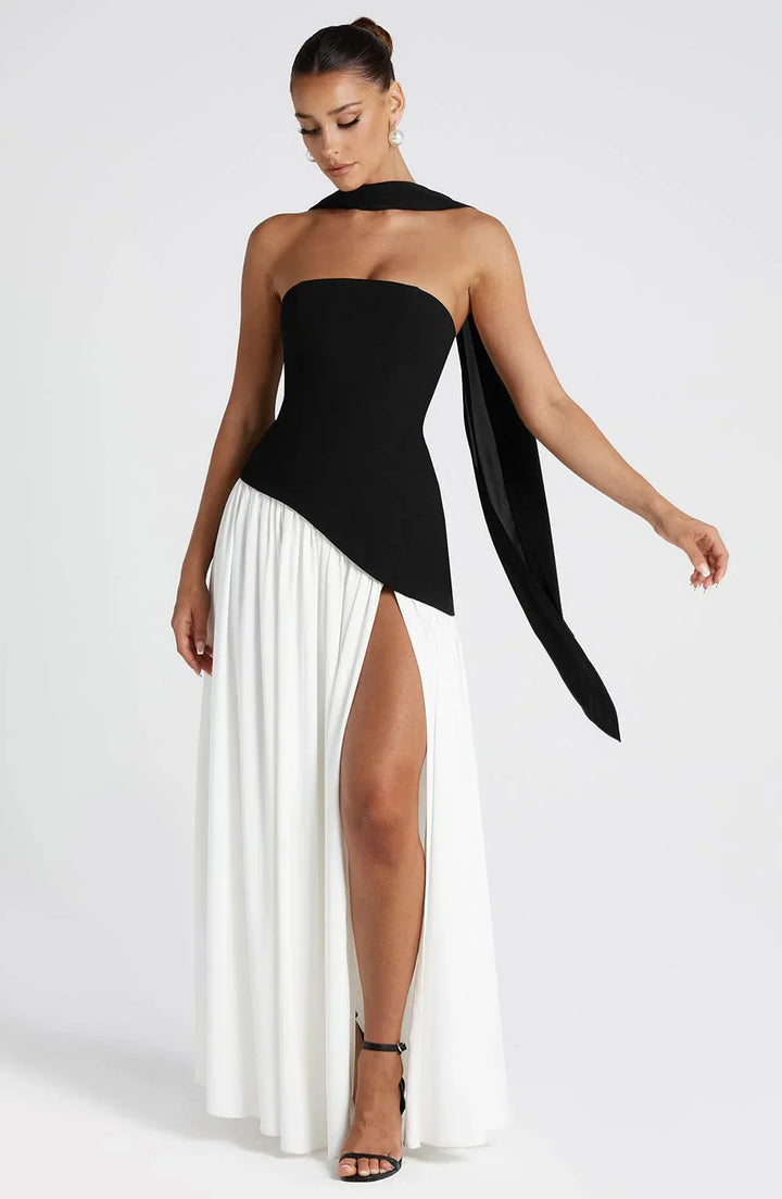 Axelle | Robe de Soirée Maxi Bustier Fendue