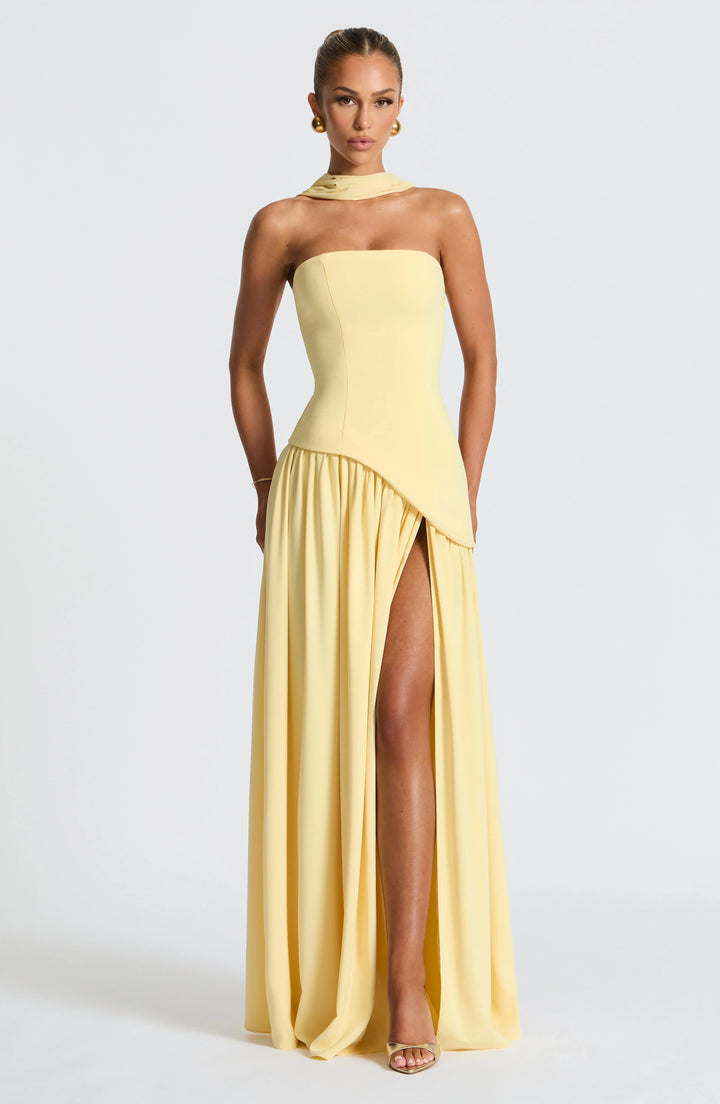 Axelle | Robe de Soirée Maxi Bustier Fendue