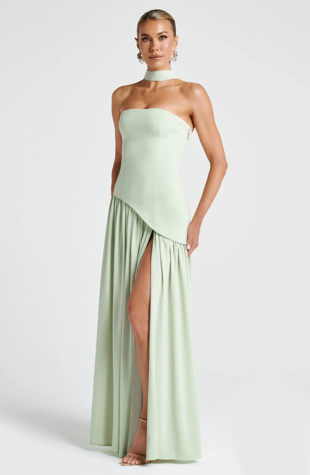 Axelle | Robe de Soirée Maxi Bustier Fendue