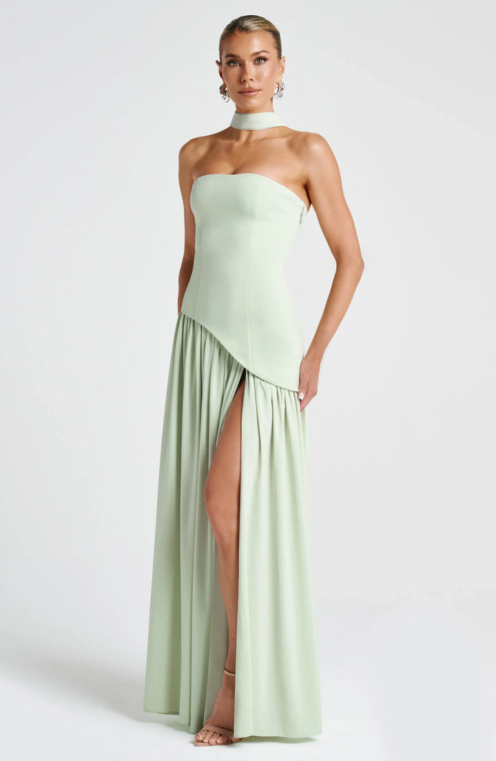 Axelle | Robe de Soirée Maxi Bustier Fendue