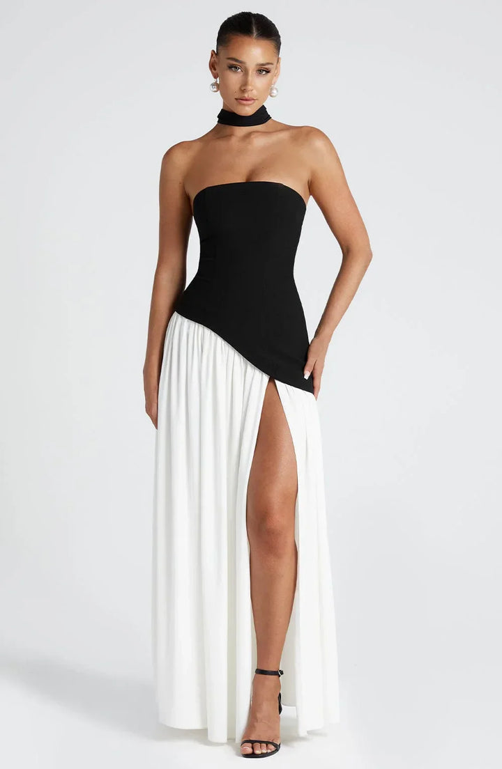 Axelle | Robe de Soirée Maxi Bustier Fendue