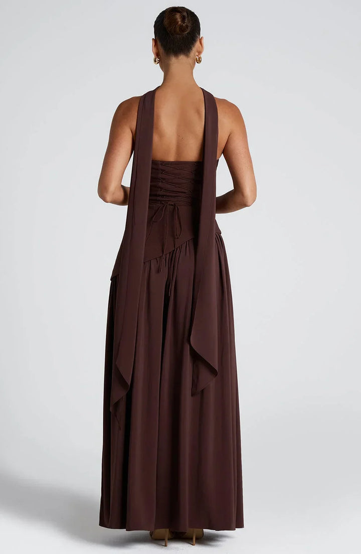 Axelle | Robe de Soirée Maxi Bustier Fendue