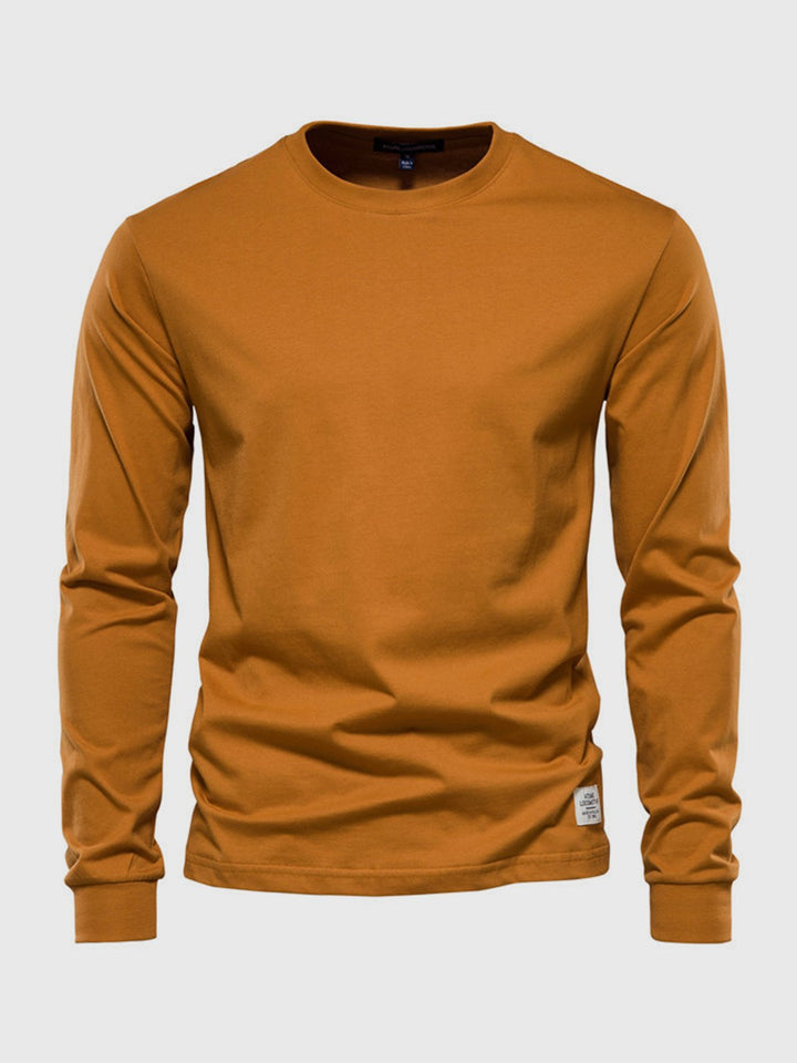 Baptiste | T-shirt Manches Longues Homme Col Rond Marron