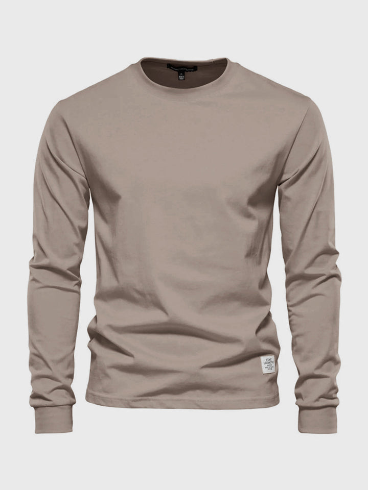 Baptiste | T-shirt Manches Longues Homme Col Rond Marron