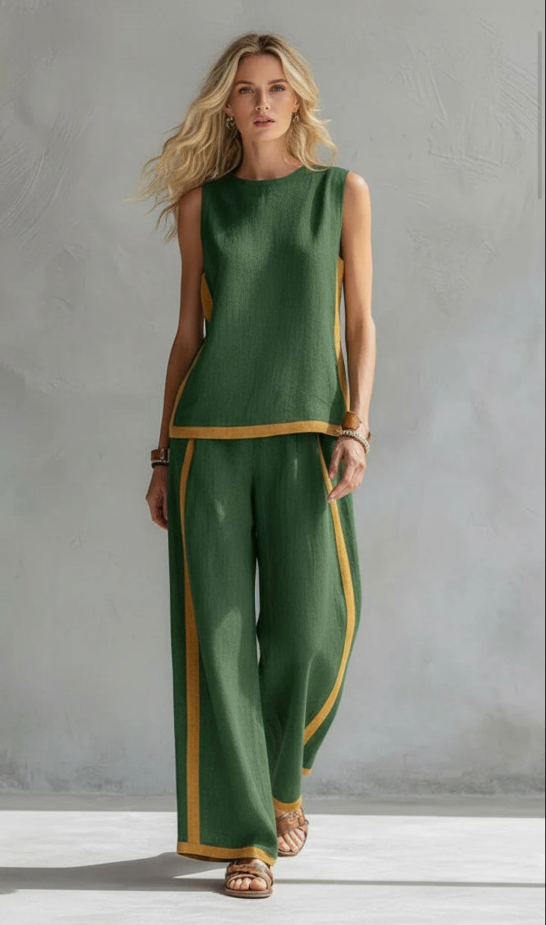 Béatrice | Ensemble Femme Pantalon Large Bicolore