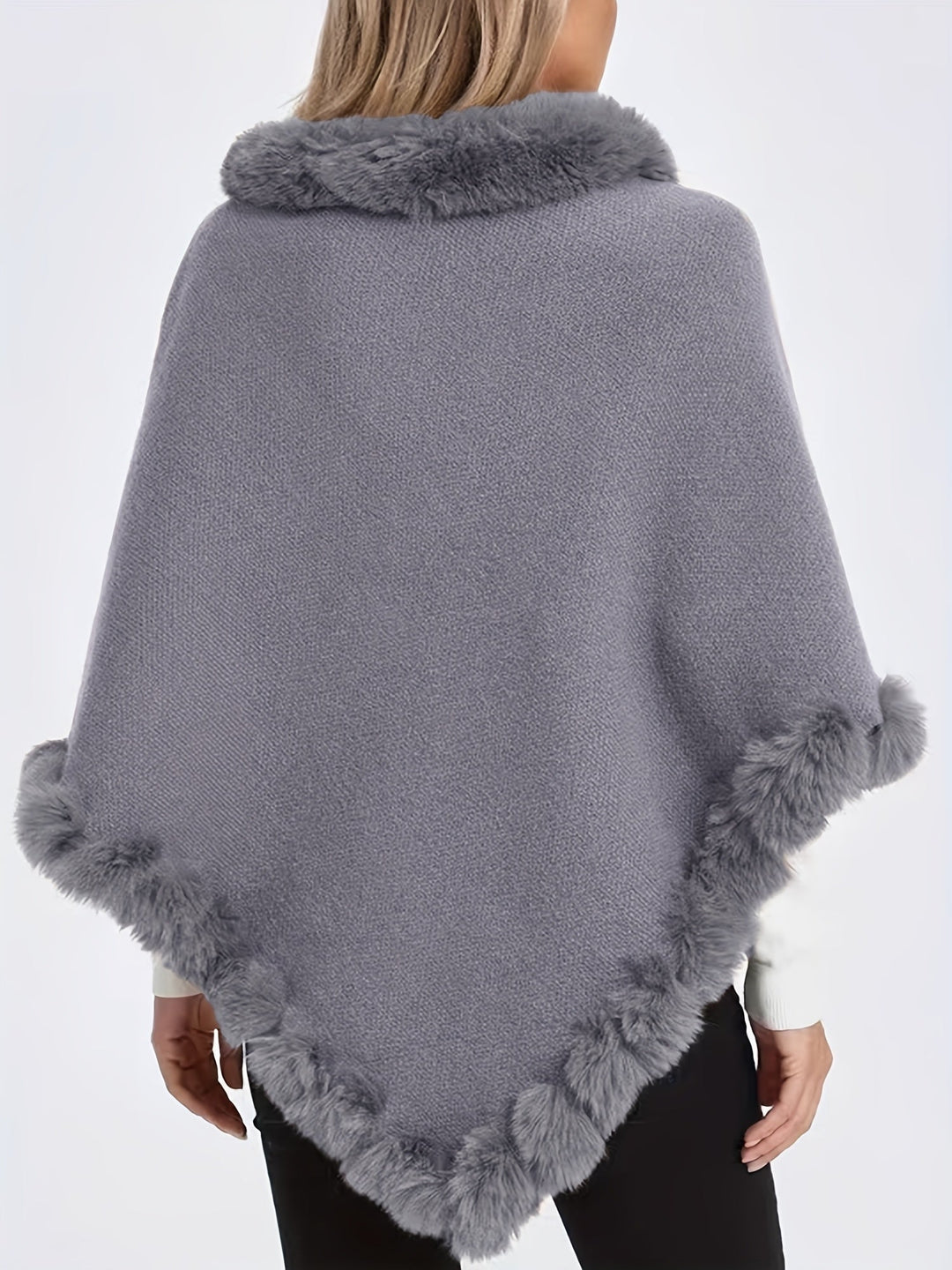 Béatrice | Poncho Femme Maille Crème Col Bénitier Manches Longues