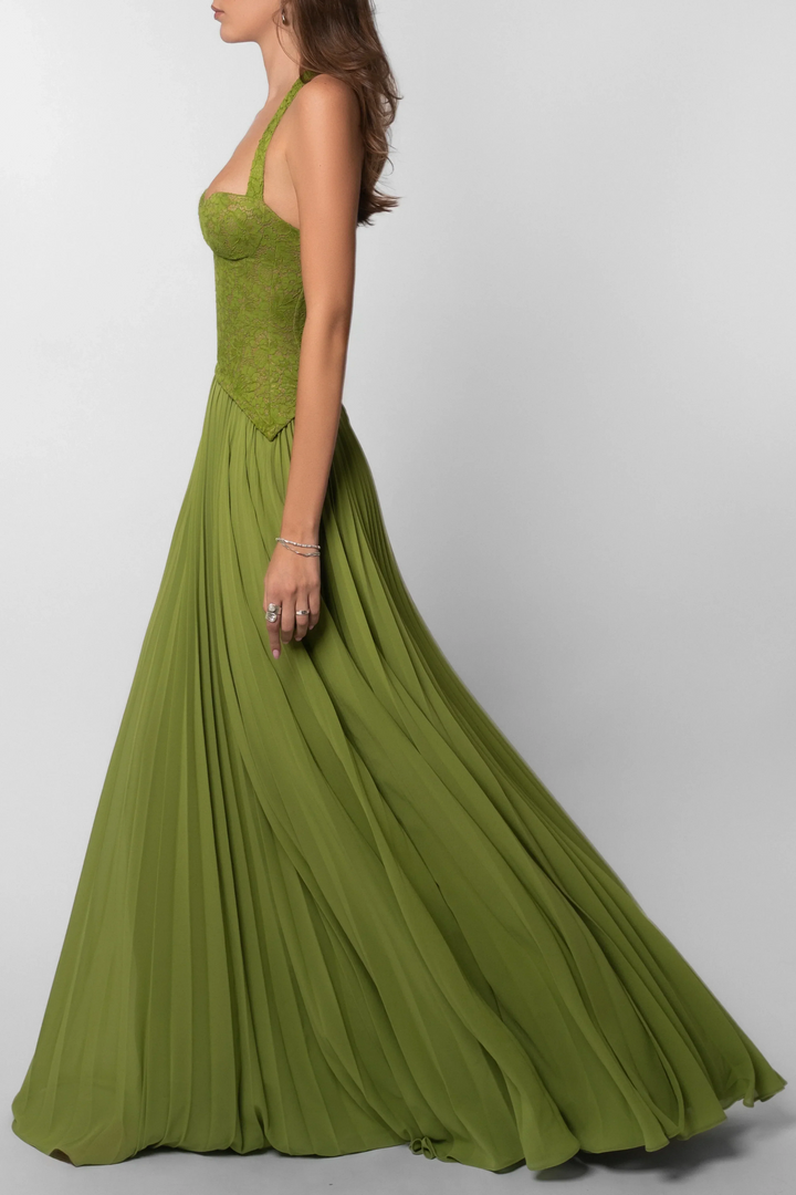 Béatrice | Robe de Soirée Longue Bustier Plissée