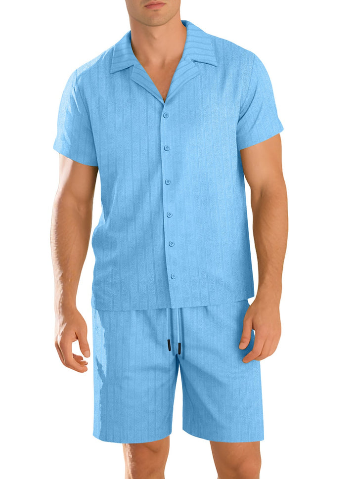 Benjamin | Ensemble Short Chemise Homme Beige