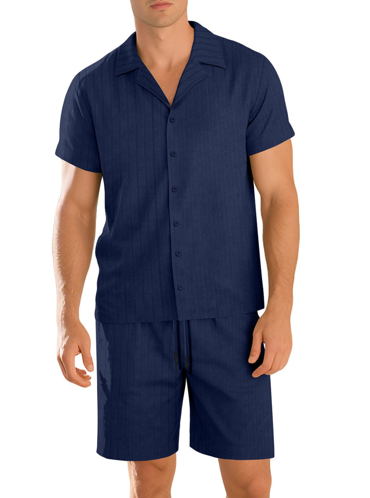 Benjamin | Ensemble Short Chemise Homme Beige