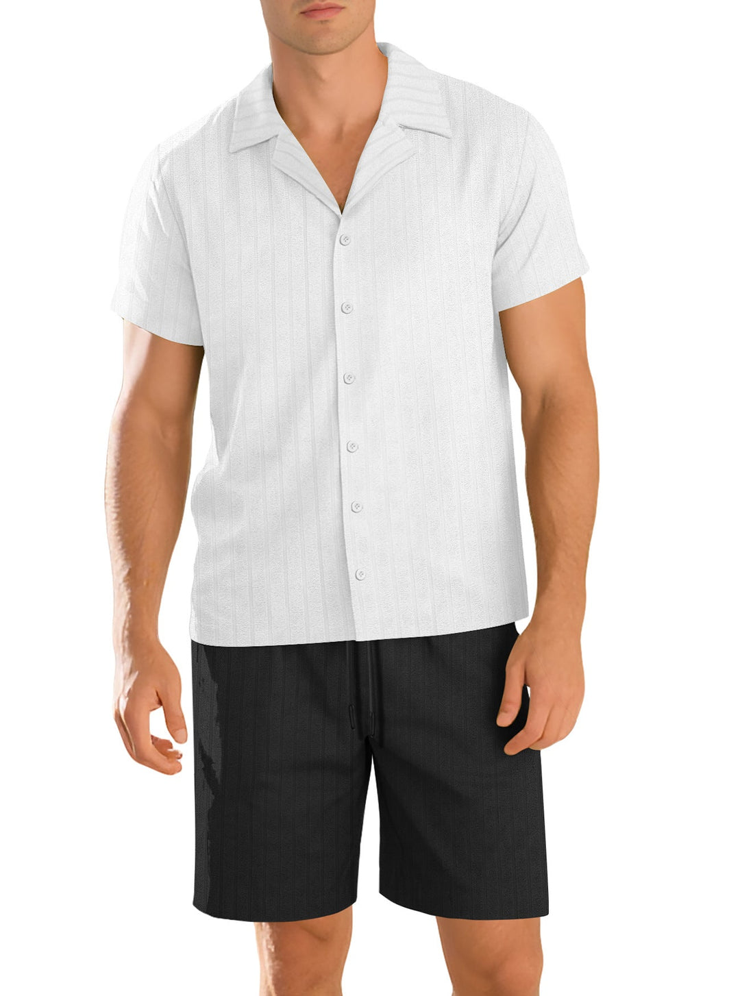 Benjamin | Ensemble Short Chemise Homme Beige