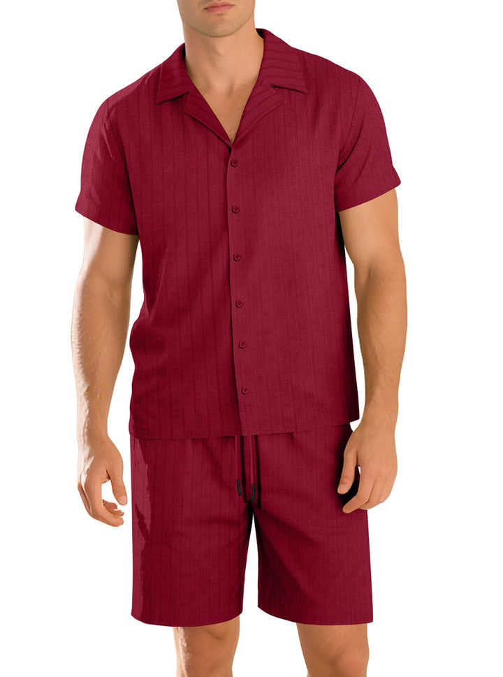 Benjamin | Ensemble Short Chemise Homme Beige