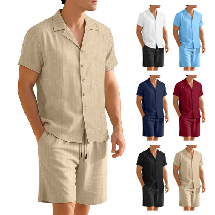 Benjamin | Ensemble Short Chemise Homme Beige