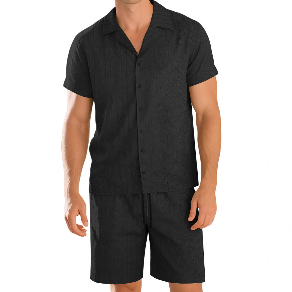 Benjamin | Ensemble Short Chemise Homme Beige