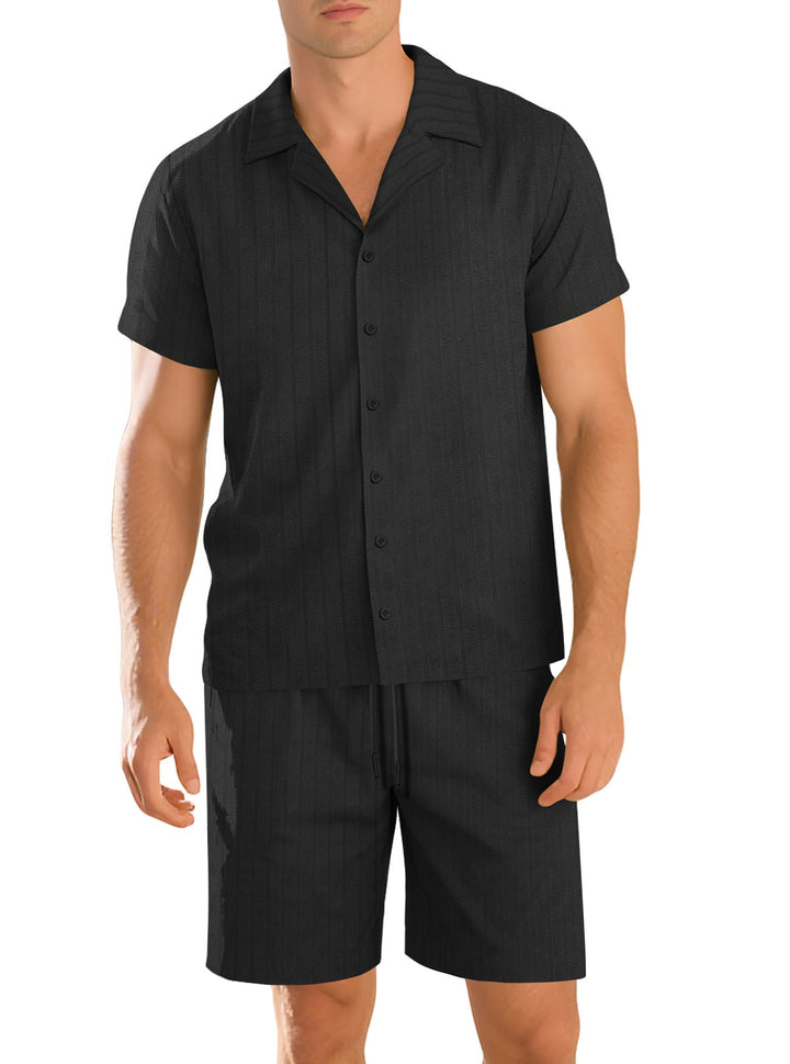 Benjamin | Ensemble Short Chemise Homme Beige
