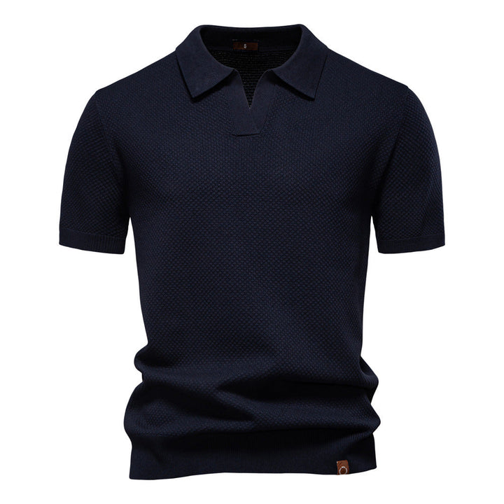 Benjamin | Polo Blanc Homme Manches Courtes Col V