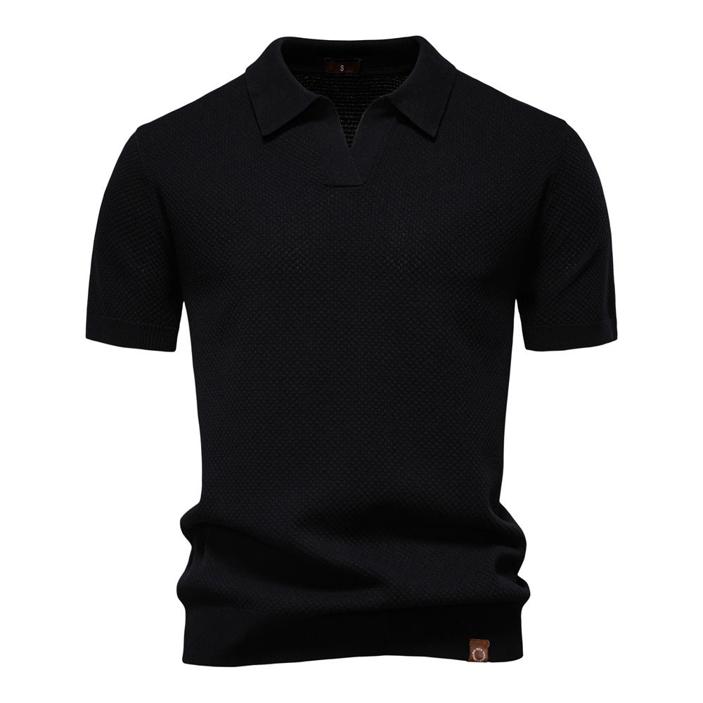 Benjamin | Polo Blanc Homme Manches Courtes Col V