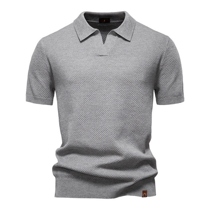 Benjamin | Polo Blanc Homme Manches Courtes Col V