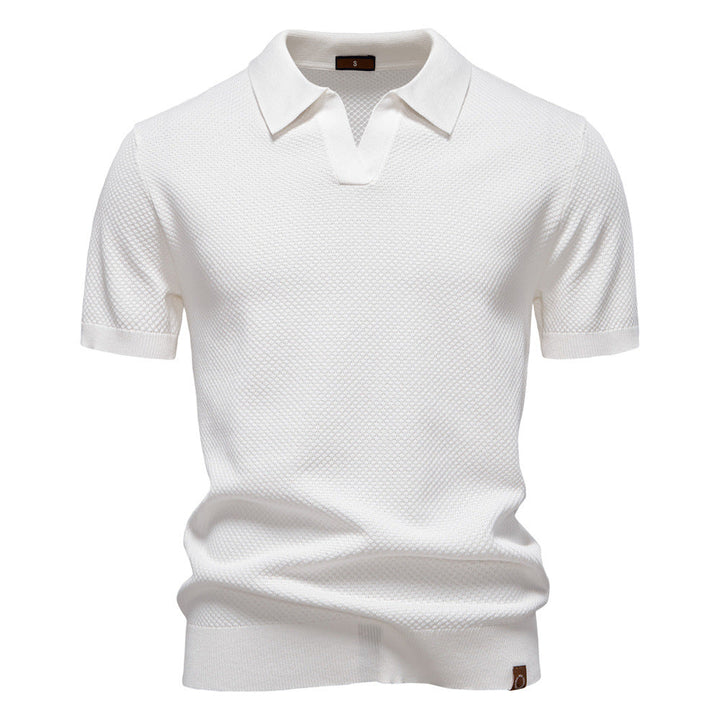 Benjamin | Polo Blanc Homme Manches Courtes Col V