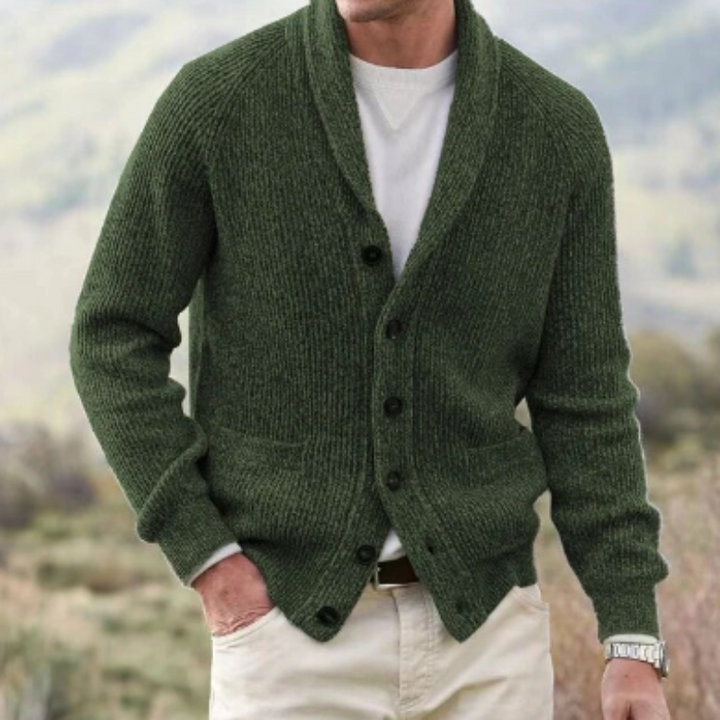 Benoît | Cardigan Homme Col Châle Laine Boutonné