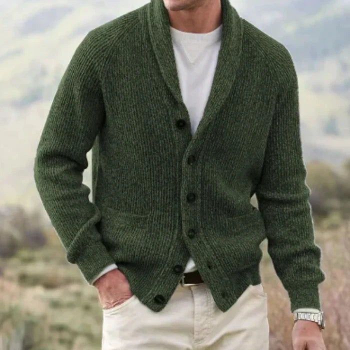 Benoît | Cardigan Homme Col Châle Laine Boutonné