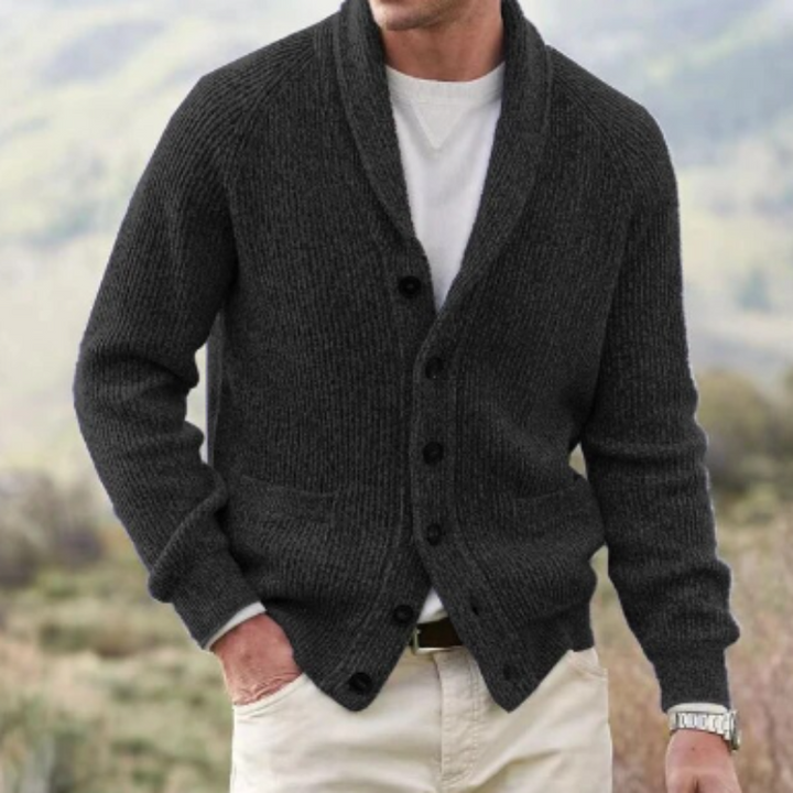 Benoît | Cardigan Homme Col Châle Laine Boutonné