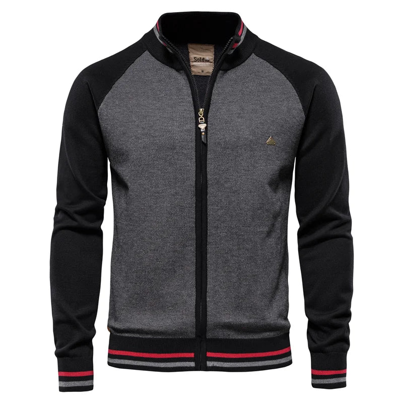 Benoît | Pull Zippé Homme Col Montant Maille Vert
