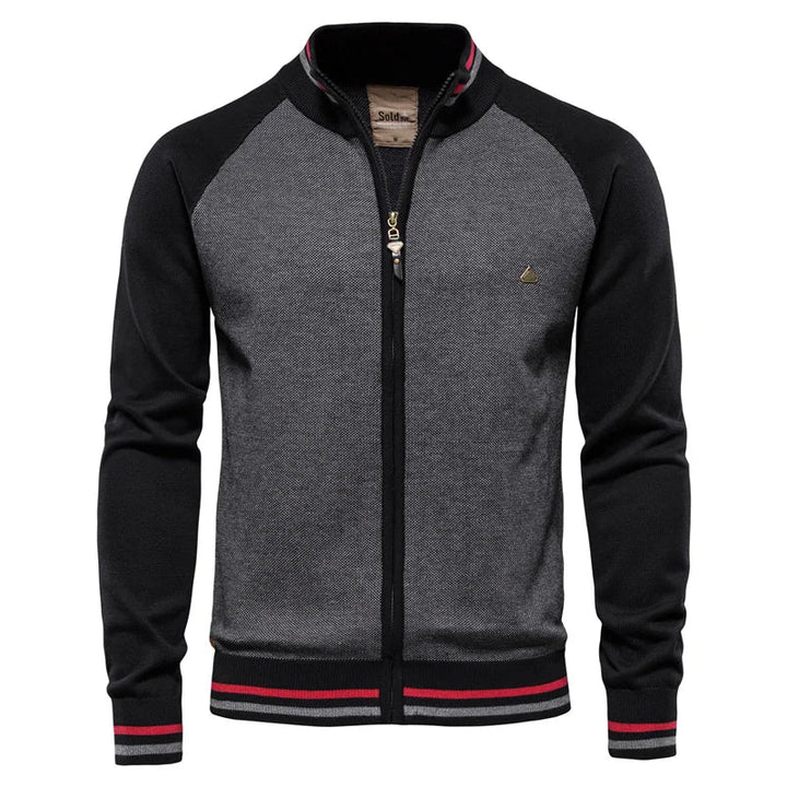 Benoît | Pull Zippé Homme Col Montant Maille Vert