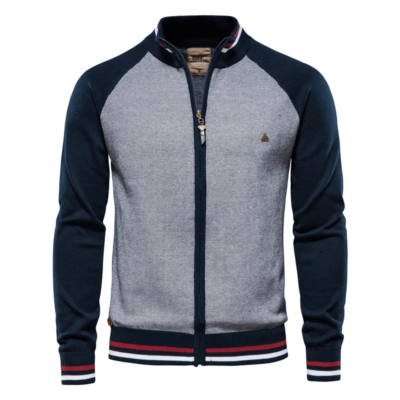 Benoît | Pull Zippé Homme Col Montant Maille Vert