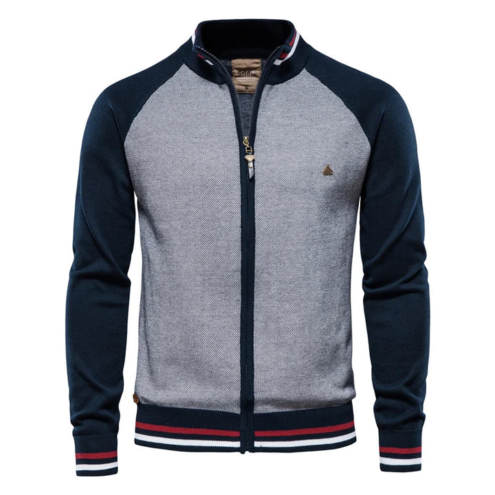 Benoît | Pull Zippé Homme Col Montant Maille Vert