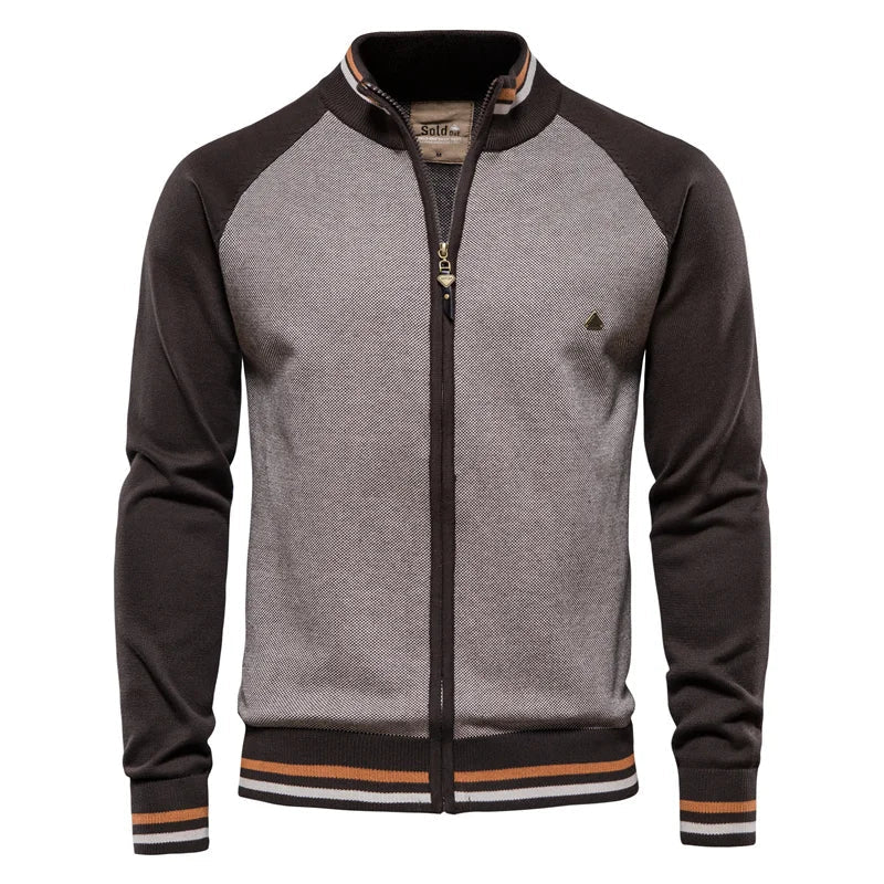 Benoît | Pull Zippé Homme Col Montant Maille Vert