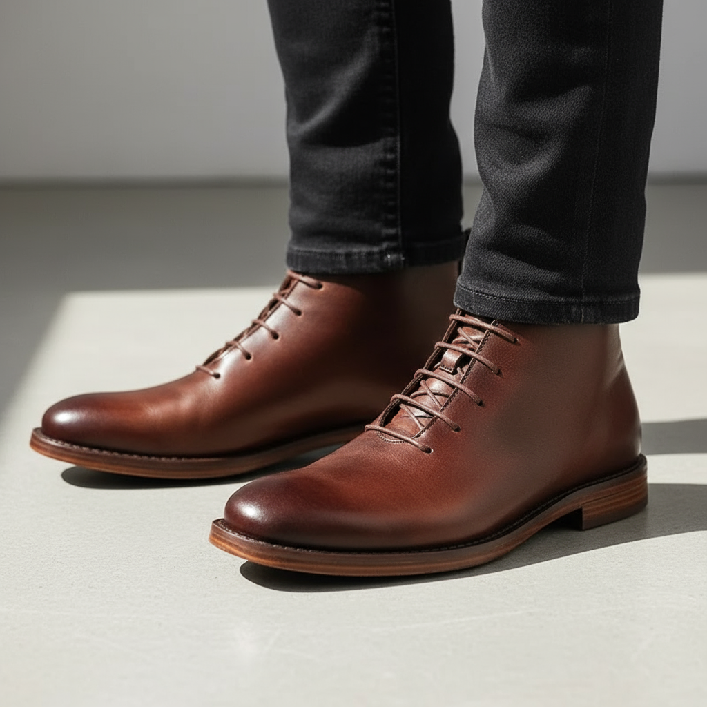 Olivier | Bottines Homme Cuir Lace-Up Marron