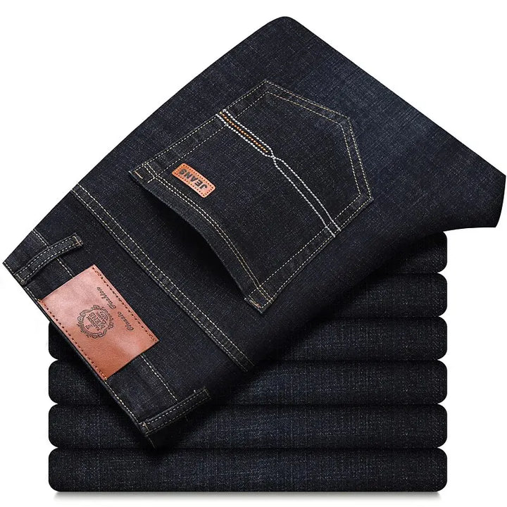 Brice | Jean Stacked Bleu Foncé Poches Arrière Surpiqûres