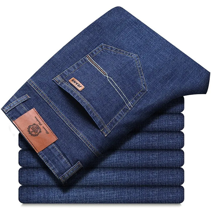 Brice | Jean Stacked Bleu Foncé Poches Arrière Surpiqûres