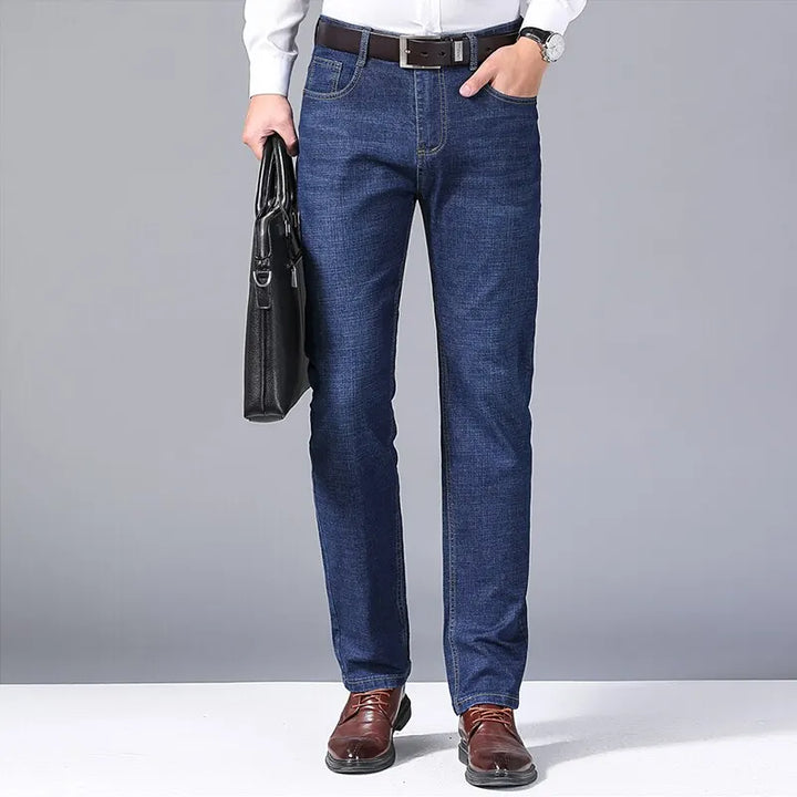 Brice | Jean Stacked Bleu Foncé Poches Arrière Surpiqûres