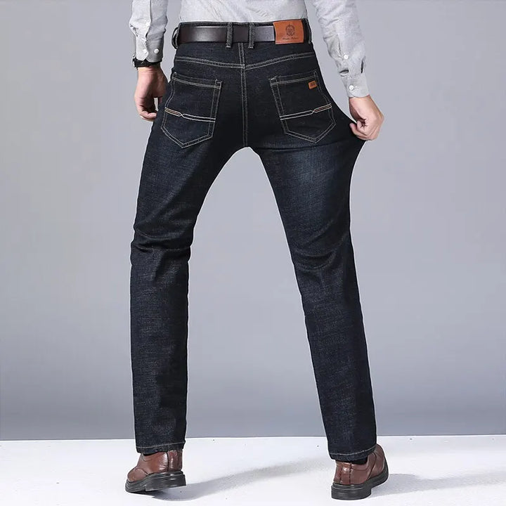 Brice | Jean Stacked Bleu Foncé Poches Arrière Surpiqûres