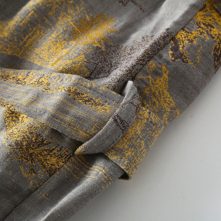 Brice | Peignoir Kimono Coton Floral Ceinture Poches