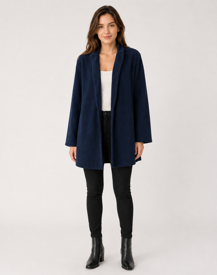 Camille | Manteau Mi-Long Femme Camel Col Tailleur