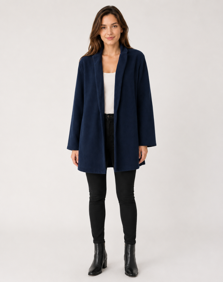 Camille | Manteau Mi-Long Femme Camel Col Tailleur
