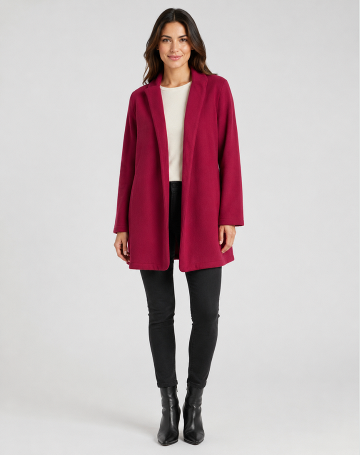 Camille | Manteau Mi-Long Femme Camel Col Tailleur