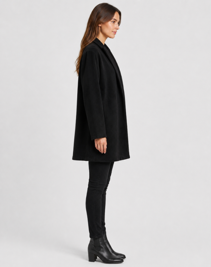 Camille | Manteau Mi-Long Femme Camel Col Tailleur