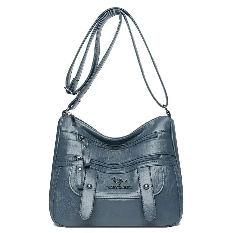 Camille | Sac Bandoulière Cuir Marron Zippé Femme