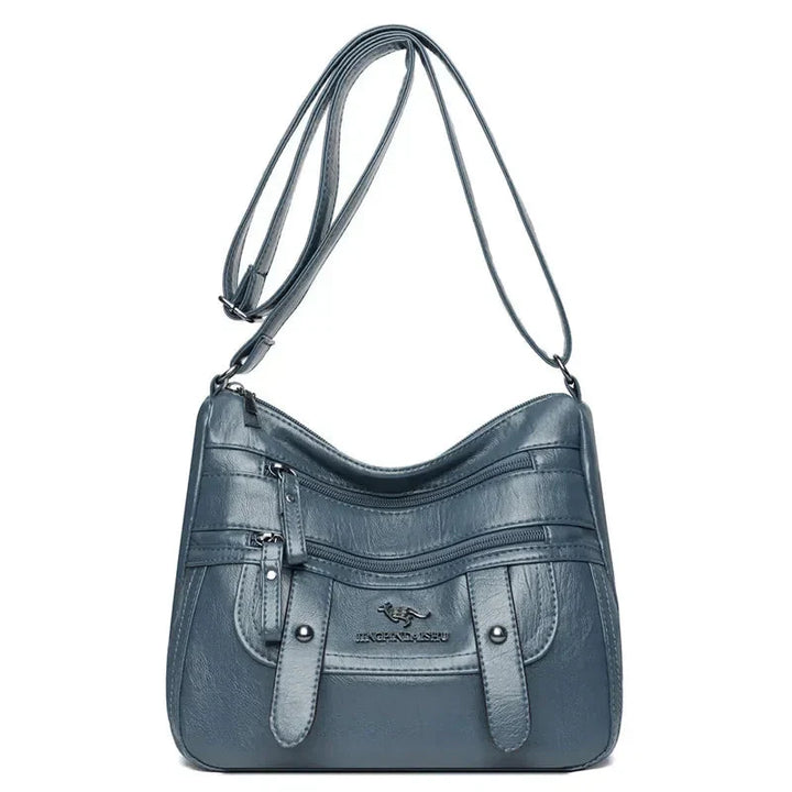 Camille | Sac Bandoulière Cuir Marron Zippé Femme
